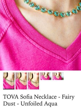 Sofia Necklace in Unfoiled Aqua